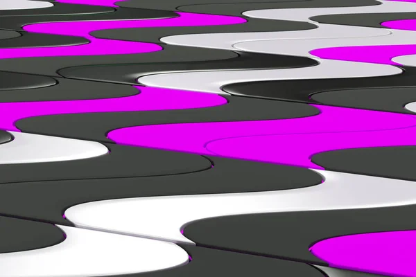 Patrón de negro, blanco y violeta formas extruidas retorcidas — Foto de Stock