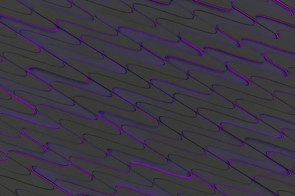 Motif de formes extrudées torsadées noires avec lin brillant violet — Photo