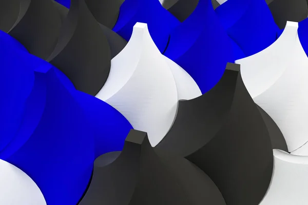 Patrón de negro, blanco y azul formas piramidales retorcidas —  Fotos de Stock