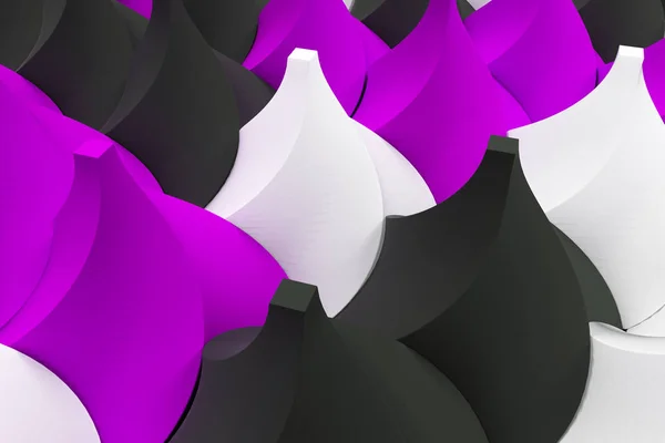 Patrón de negro, blanco y violeta formas piramidales retorcidas —  Fotos de Stock