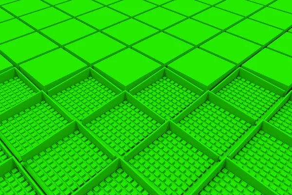 Fundo industrial futurista feito de formas quadradas verdes — Fotografia de Stock