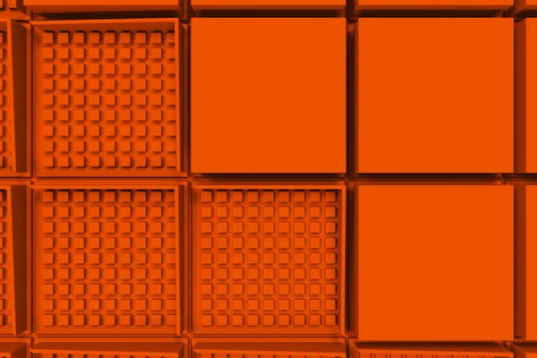 Fundo industrial futurista feito de formas quadradas laranja — Fotografia de Stock