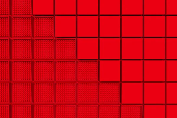 Φουτουριστικό βιομηχανικό υπόβαθρο, φτιαγμένο από κόκκινη πλατεία σχήματα — Φωτογραφία Αρχείου