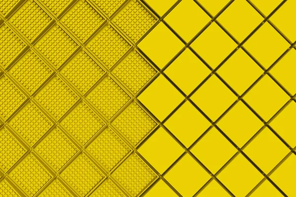 Fond industriel futuriste fait de formes carrées jaunes — Photo