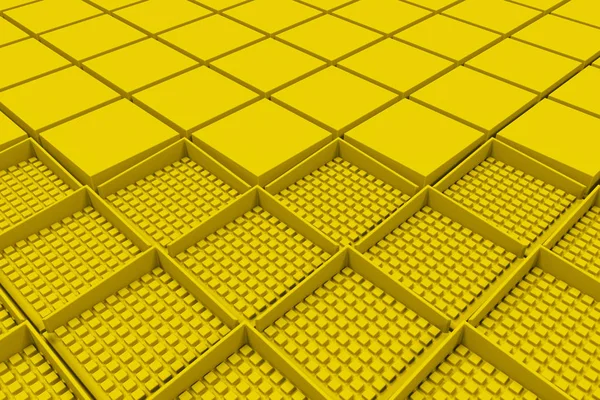 Futuristic industrial background made from yellow square shapes — Stock Photo, Image