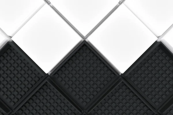 Fütüristik endüstriyel arka plan siyah ve beyaz squar yapılan — Stok fotoğraf