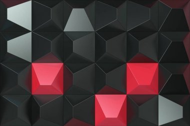 Siyah ve kırmızı piramit şekillerini paterni