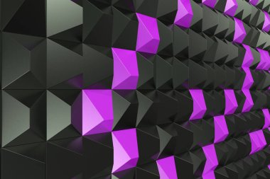 Siyah ve mor piramit şekillerini paterni