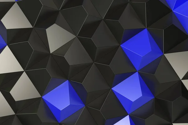 Padrão de formas de pirâmide preto e azul — Fotografia de Stock