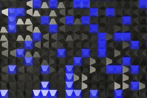 Patrón de formas piramidales negras y azules —  Fotos de Stock