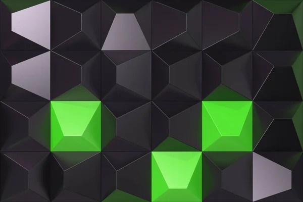 Patrón de formas piramidales negras y verdes —  Fotos de Stock