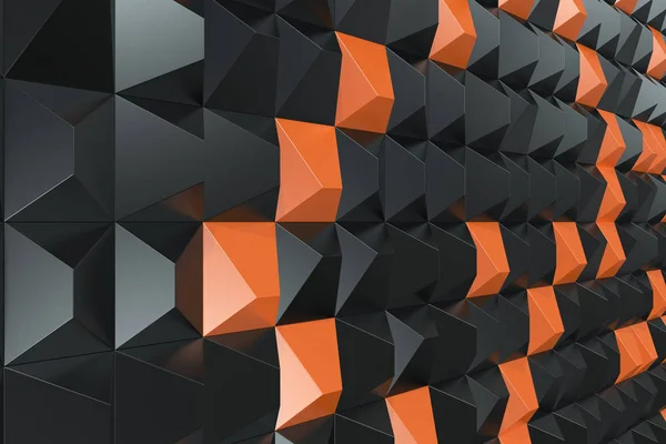 Siyah ve turuncu piramit şekillerini paterni — Stok fotoğraf