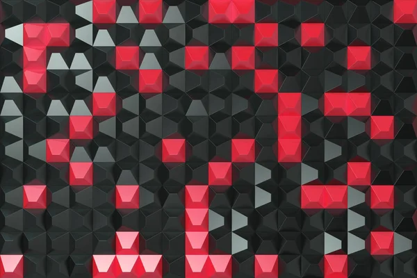 黑色和红色金字塔形状的模式 — 图库照片