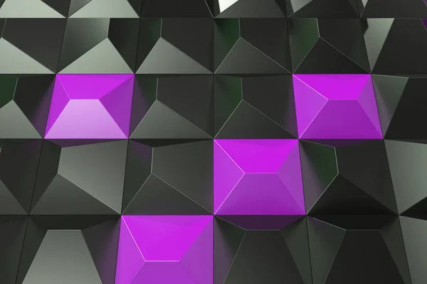 Pattern of black and violet pyramid shapes — Stock Photo, Image