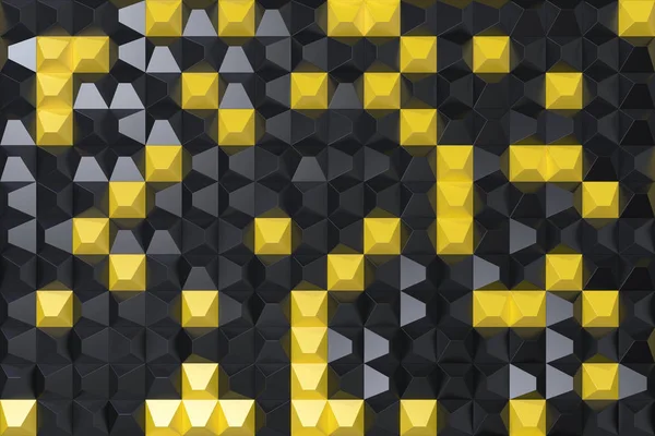 Modèle de formes pyramidales noires et jaunes — Photo