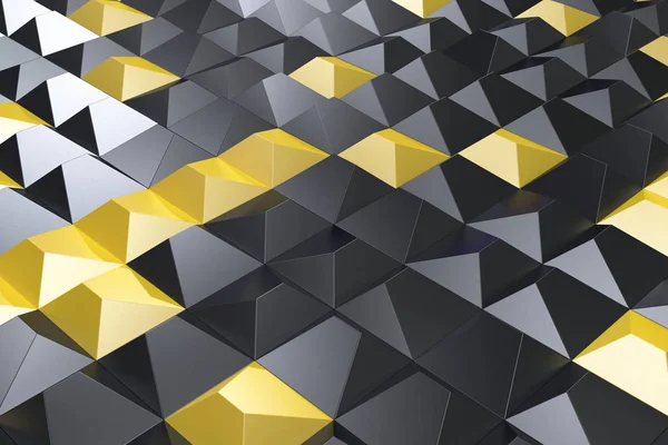 Pattern of black and yellow pyramid shapes