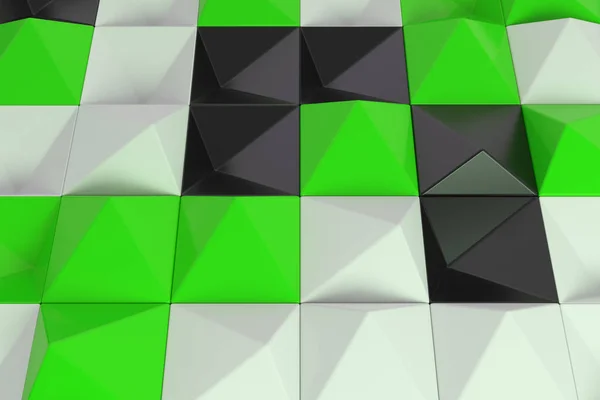 Μοτίβο σχήματα πυραμίδας μαύρο, λευκό και πράσινο — Φωτογραφία Αρχείου