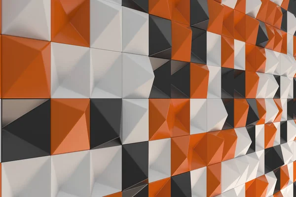 Siyah, beyaz ve turuncu piramit şekillerini paterni — Stok fotoğraf