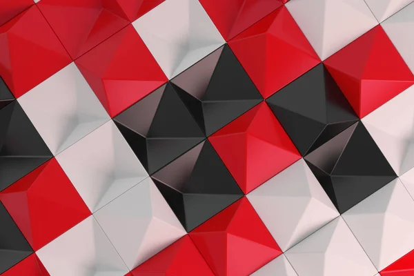 Modèle de formes pyramidales noires, blanches et rouges — Photo