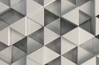 Beyaz üçgen prizmalar paterni