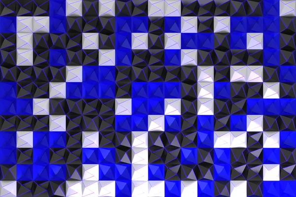 Modèle de formes pyramidales noires, blanches et bleues — Photo