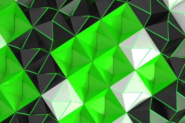 黑色、 白色和绿色的金字塔形状的模式 — 图库照片