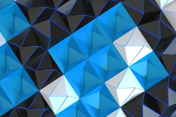 Μοτίβο σχήματα πυραμίδας μαύρο, λευκό και μπλε — Φωτογραφία Αρχείου