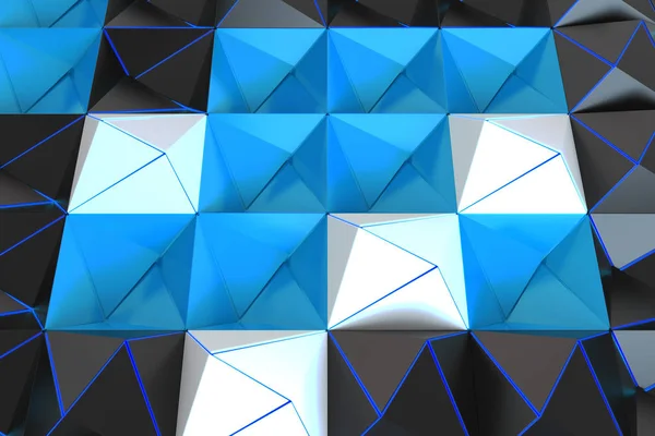 Patrón de negro, blanco y azul pirámide formas —  Fotos de Stock