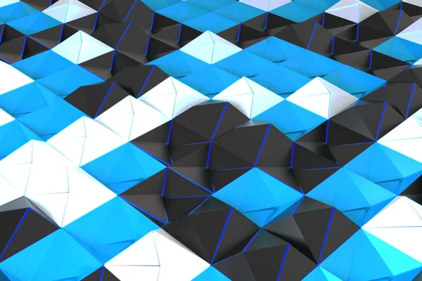 Padrão de formas de pirâmide preto, branco e azul — Fotografia de Stock