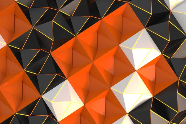 Patrón de negro, blanco y naranja pirámide formas —  Fotos de Stock