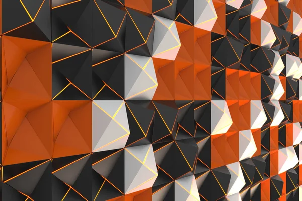 검정, 흰색, 주황색 피라미드 모양의 패턴 — 스톡 사진