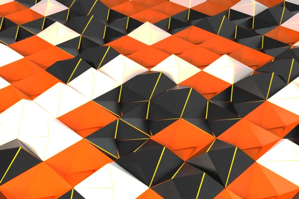 Padrão de formas de pirâmide preto, branco e laranja — Fotografia de Stock