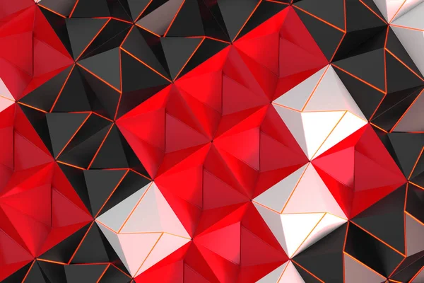 Patrón de formas piramidales negras, blancas y rojas —  Fotos de Stock