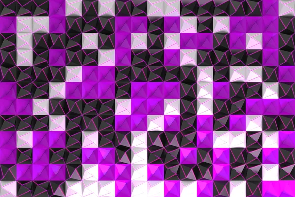 Padrão de formas de pirâmide preto, branco e violeta — Fotografia de Stock