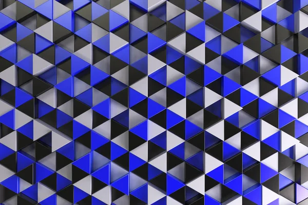 Шаблон из черного, белого и синего треугольников — стоковое фото