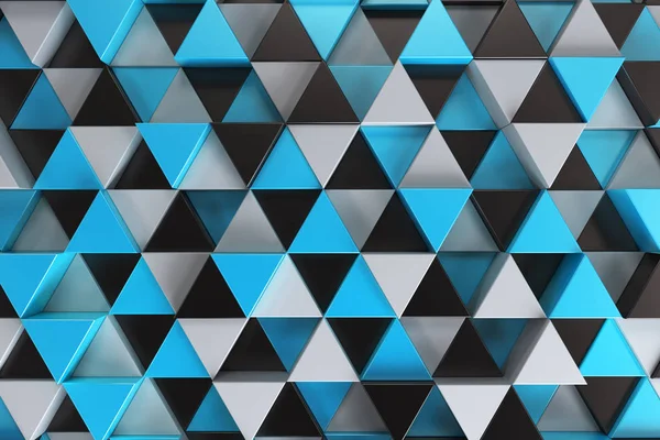 Patrón de prismas de triángulo negro, blanco y azul — Foto de Stock