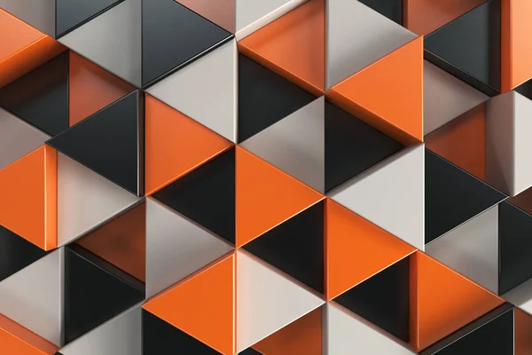 Patrón de prismas de triángulo negro, blanco y naranja —  Fotos de Stock