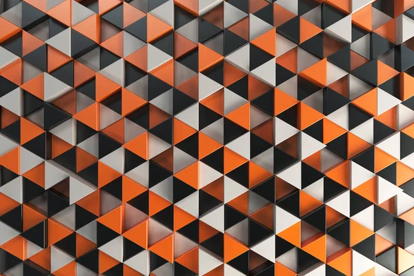 Padrão de prismas de triângulo preto, branco e laranja — Fotografia de Stock