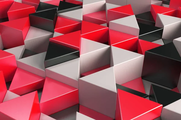 Mintás, fekete, fehér és piros háromszög Prizmák — Stock Fotó