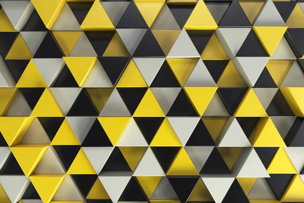 Padrão de prismas de triângulo preto, branco e amarelo — Fotografia de Stock