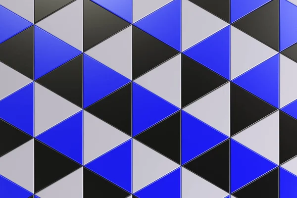 Modèle de prismes triangle noir, blanc et bleu — Photo