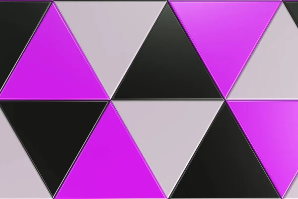검정, 흰색, 보라색 삼각형 프리즘의 패턴 — 스톡 사진