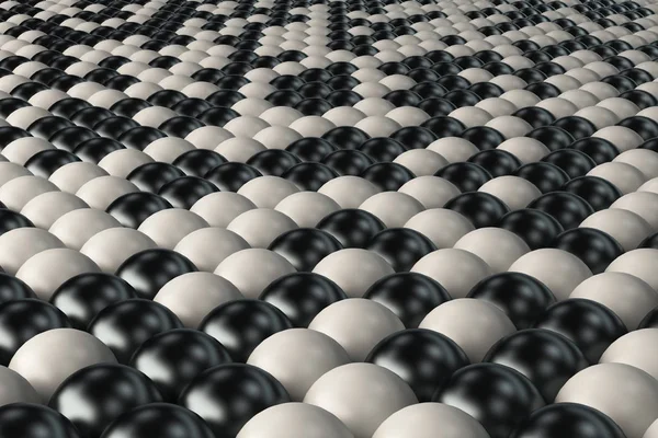 Pattern of black and white spheres