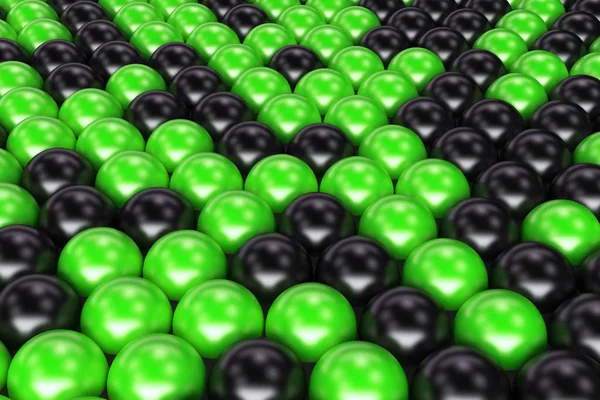 Шаблон черных и зеленых сфер — стоковое фото