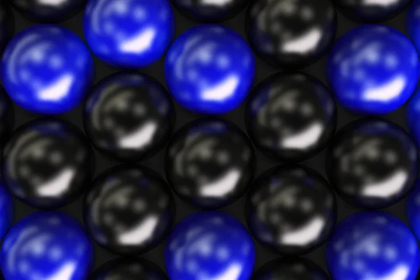 Modèle de sphères noires et bleues — Photo