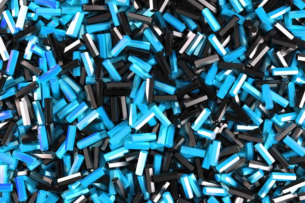 Egy halom fekete és kék hatszög részletek — Stock Fotó