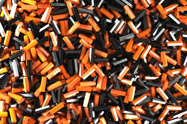 Un mucchio di dettagli esagonali neri e arancioni — Foto Stock