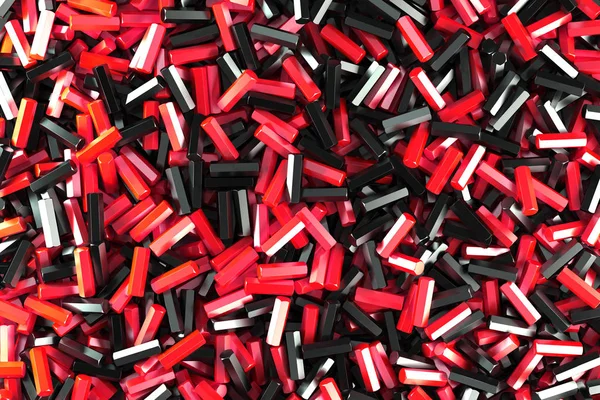 Un mucchio di dettagli esagonali neri e rossi — Foto Stock