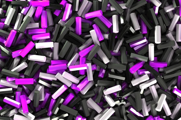 一堆黑的、 白的、 紫的六角详细信息 — 图库照片