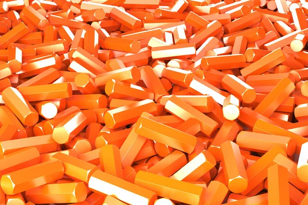 Ein Haufen orangefarbener Sechseckdetails — Stockfoto